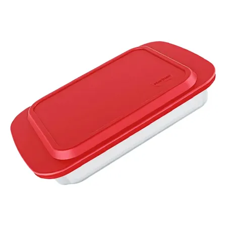 Travessa Lasanheira Com Tampa Vidro Marinex 5,3l Original Incolor