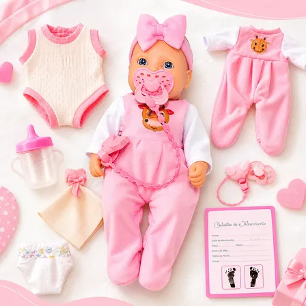 Boneca Amy Brinquedo Day Luna Bebê Realista Acessório Reborn