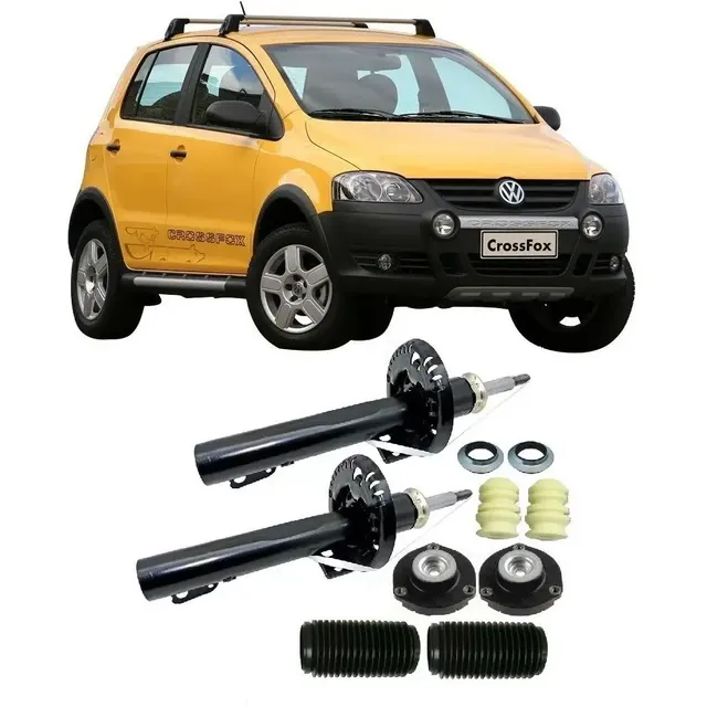 Par Amortecedor + Kit Batente Crossfox Dianteiro 1.6 Manual
