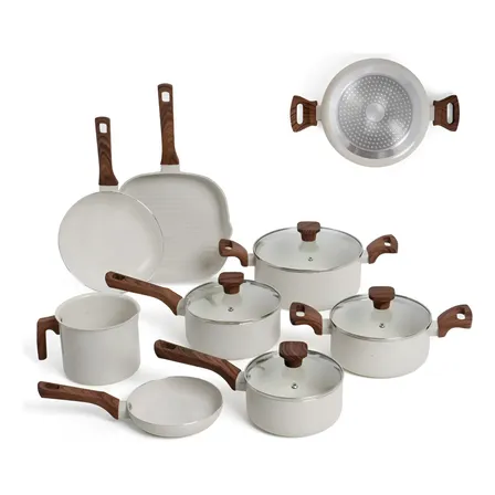 Conjunto Panelas 8pcs Vanilla Revestim. Cerâmica C/ Indução