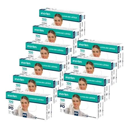 Luva Latex Pp C/pó Kit Com 1000 Kit 10cx