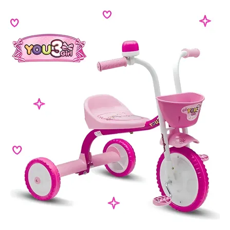Triciclo Infantil Menina You3 Girl Rosa Nathor Bike Velotrol