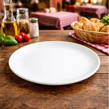 12 Prato Raso Almoço Jantar 28 Cm Germer Porcelana Branca