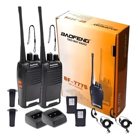 Kit 2 Radio Baofeng 777s Walk Talk Comunicador 16 Canais