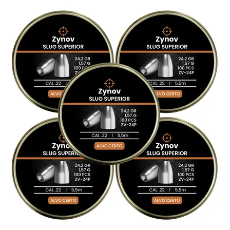 Chumbinho Slug 5.5mm 24gr 100un Lfas Chumbo Pesado Premium