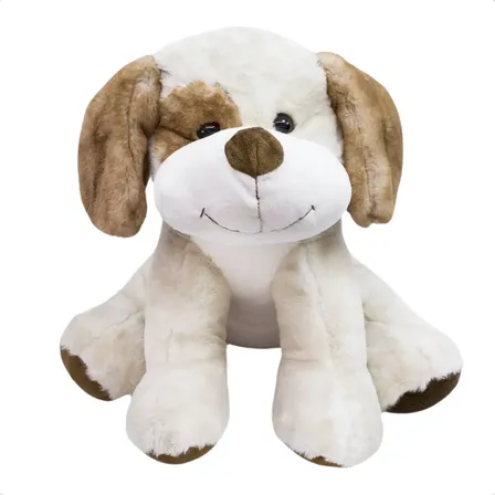Cachorro Pelúcia 19cm Realista Olho Sorrindo Fofinho Macio