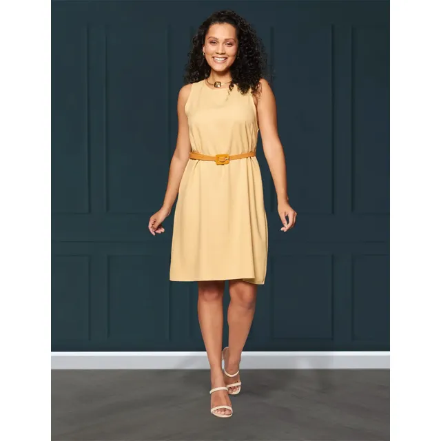 Vestido Curto Fem Trapezio Hering