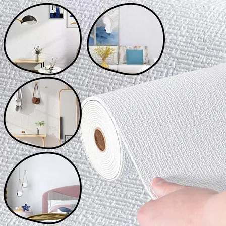 Papel De Parede Adesivo Tecido Linho Texturizado Lavável 3d