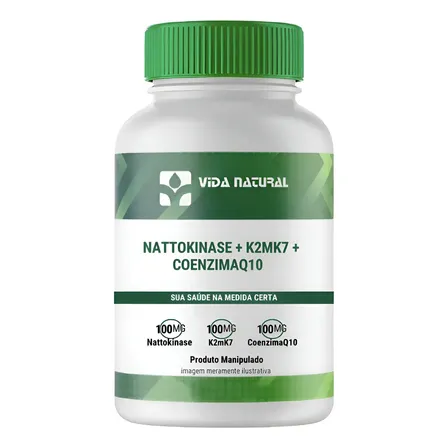 Nattokinase + Vitamina K2 Mk-7 + Coenzima Q10 60 Cápsulas