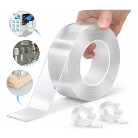 Fita Adesiva Transparente Nano Gel Dupla Face Alta Fixação Transparente 6 Metros 6 Metros