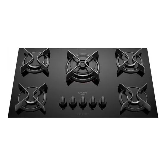 Cooktop A Gás 5 Bocas Dako Supreme Com Queimador Tripla Cham