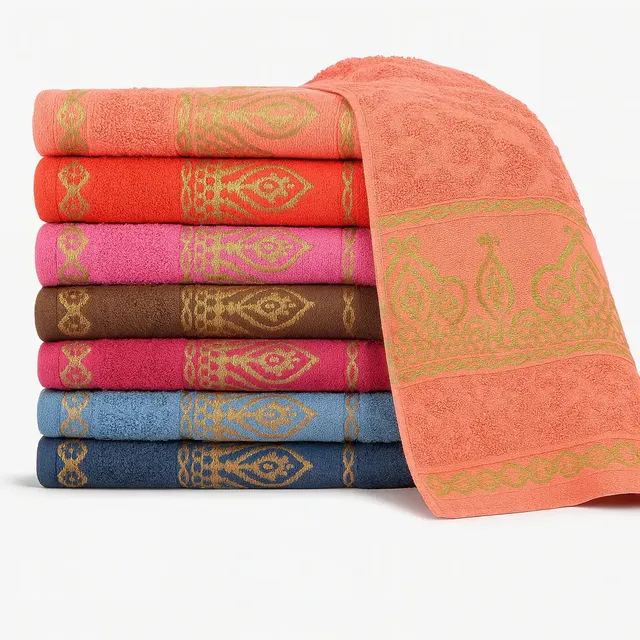 Kit 5 Toalhas De Rosto Luxo Jacquard Grossa 100% Algodão