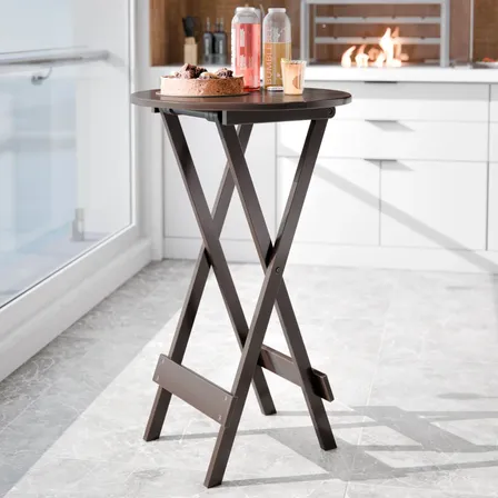 Mesa Bistrô Dobrável 55x99 Madeira Maciça Tabaco Reforçada