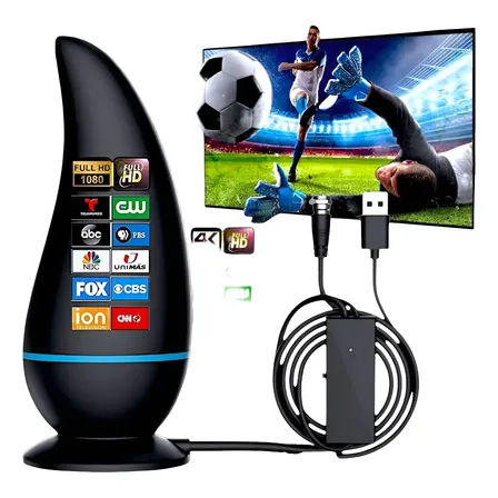 Antena Interna Para Tv Digital Amplificada 1080 Hdtv Cabo 3m