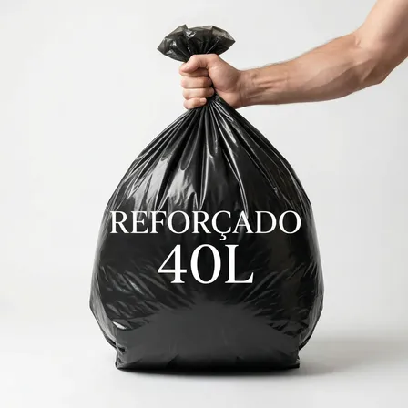 Saco De Lixo 40 Litros Reforçado Alta Qualidade C/100un