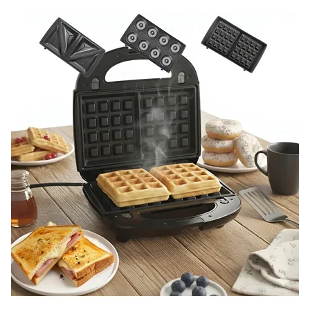 Maquina Waffle Elétrica 3 Em 1 Quadrado Profissional 850w