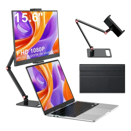 Monitor Portátil 15.6'' Tela Com Vesa P/ Usb C Hdmi +suporte