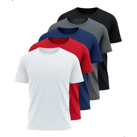 Kit 5 Camisetas Básicas Masculina Dry Fit Lisa Tradicional