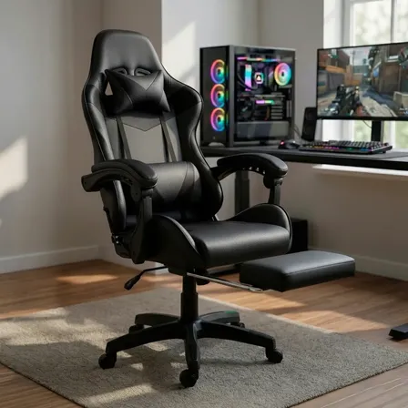 Cadeira Gamer Ergonômica Para Jogos Pc Reclinável Apoio Pé