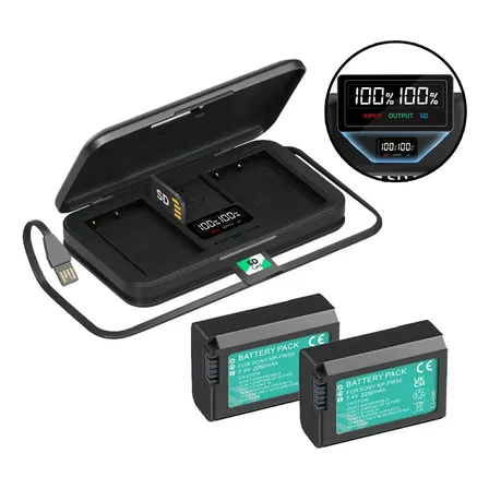Carregador De Câmera Np-fw50 Bateria Para Sony Zve10 A6100