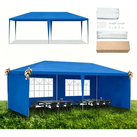 Tenda Gazebo 3m X 6m Em Aço Galvanizado Com Parede Destacáve
