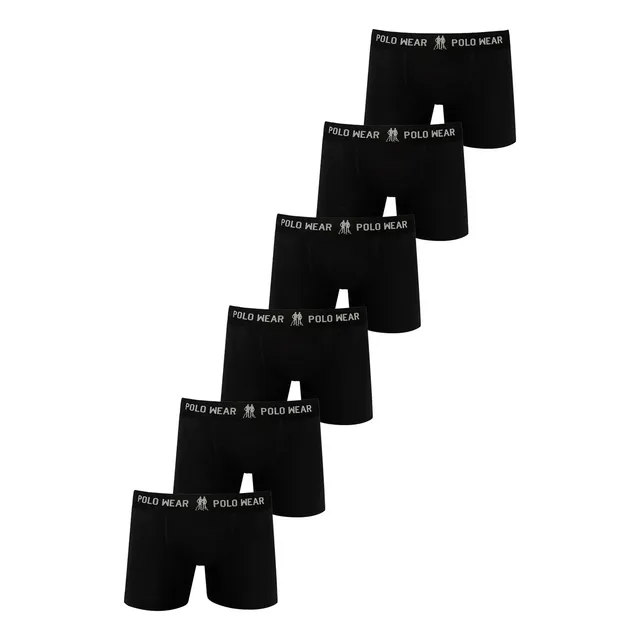 Kit 6 Cuecas Algodão Polo Wear Preto
