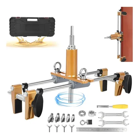 Kit 18 Gabarito Para Furação De Portas Fechaduras C/5 Fresas