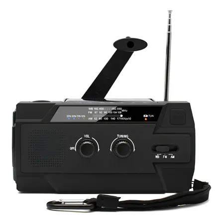 Rádio De Emergência Multifuncional Com Manivela/energia Sola