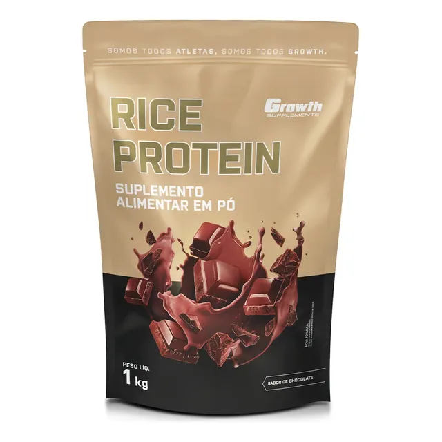 Proteína De Arroz 1kg Growth Supplements - Sabor Chocolate
