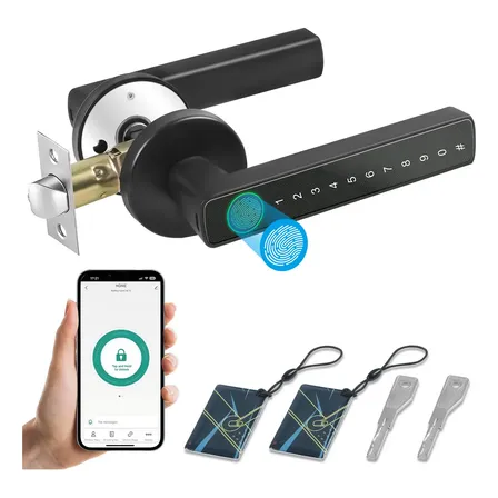 Fechadura Digital Biométrica Eletrica Smart Com Tuya 5 Em 1