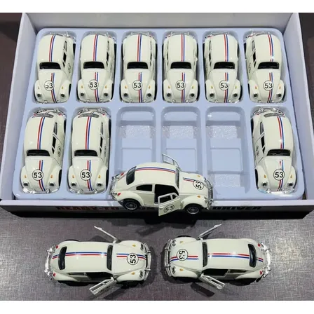 Vw Fusca Miniatura Metal Abre Portas Caixa C/ 12 Unidades