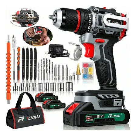 Parafusadeira Furadeira Brushless Sem Fio 21v 2 Baterias