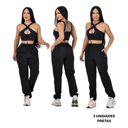 Kit 3 Calças Jogger Femininas Secagem Rápida E Conforto