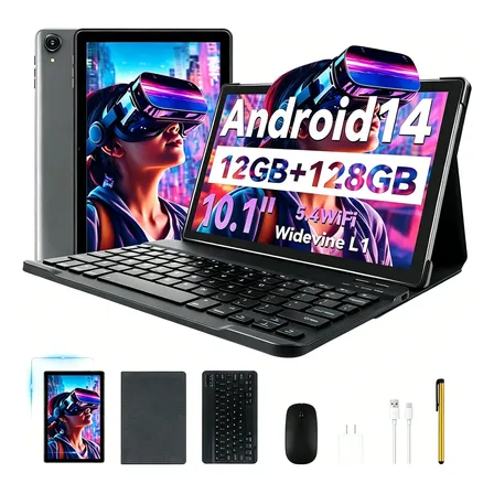 Tableta 12+128gb Con Teclado Y Ratón 6000mah Android 14