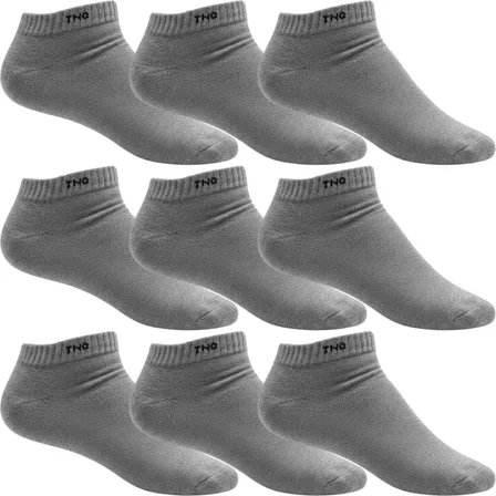 Kit 9 Pares De Meia Algodão Lisa Cano Curto Casual G 39/43