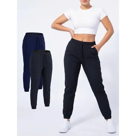 Kit 2 Calça Jogger Feminina Tactel Elastano Leve P Ao Gg