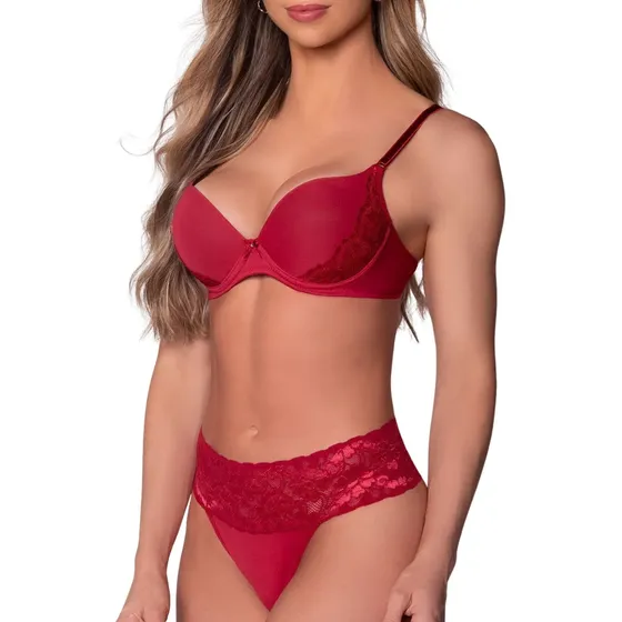 Conjunto Renda Selene Lingerie Calcinha E Sutiã Com Bojo