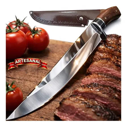 Faca Boiadeira Artesanal Chef Ful Tang Aço Inox Ultra Afiada