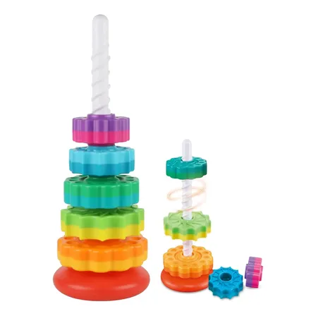 Brinquedo Empilhável De Engrenagens Com Base Giratória