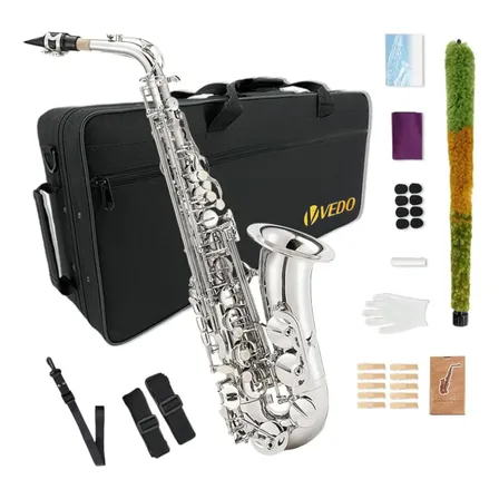 Vedo Kit Saxofone Alto Em Mi Bemol Com Boquilha E Estojo