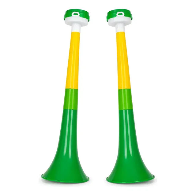 Kit 2 Cornetas Vuvuzela Grande Torcida Copa 2026 Brasil Amarelo