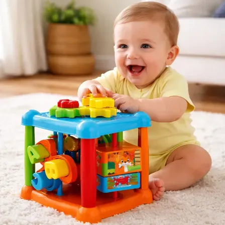 Brinquedo Blocos Cubo Montar Interativo Presente Bebês 1 Ano
