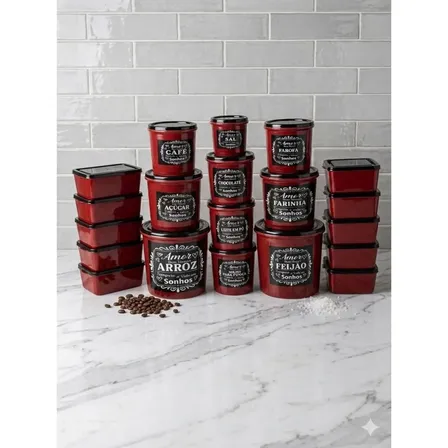 Kit Cozinha Cheia Livre De Bpa Free 20 Peças Potes- Oliplast
