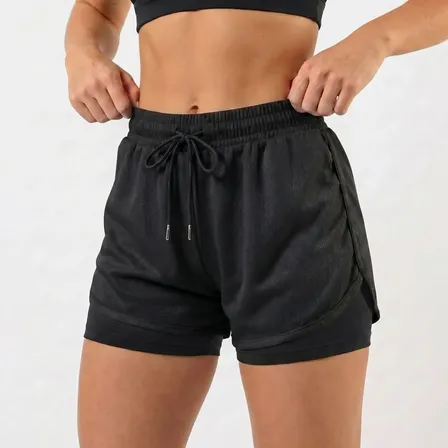 Short Duplo Compreensão Fitness Academia Bermuda Feminina