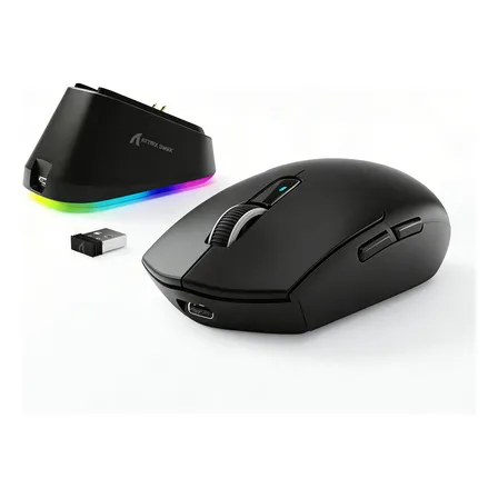 Mouse Gamer Attack Shark G3pro Sem Fio 25000 Dpi Dock Rgb