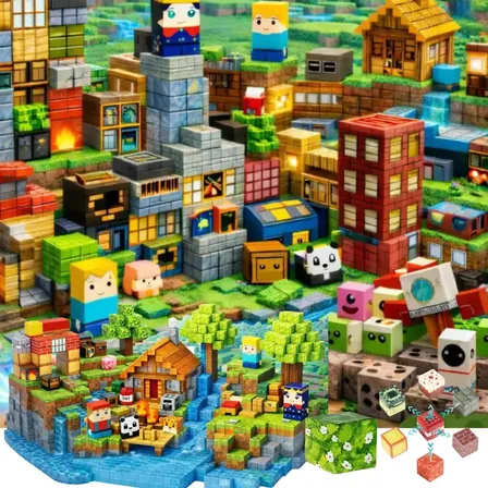 Blocos Magnéticos Minecr@ft Alex 100 Peças Construção 3d