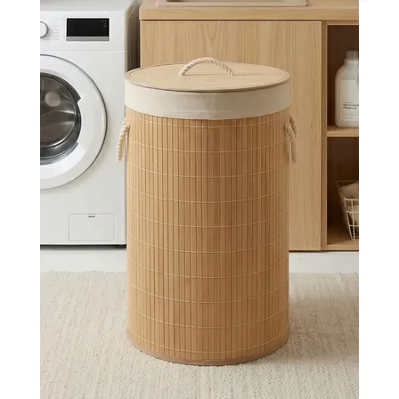 Cesto De Roupa Suja Bambu Grande 72l Organizador Brinquedo