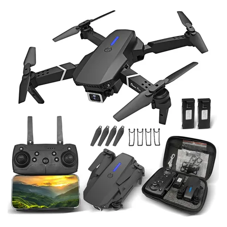 Mini Drone E88 Pro Com Câmera Dupla Wifi Com Case 2 Baterias