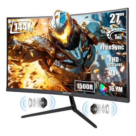 Monitor Curvo Gamer 27 Polegadas 144hz 1ms Com Alto-falante