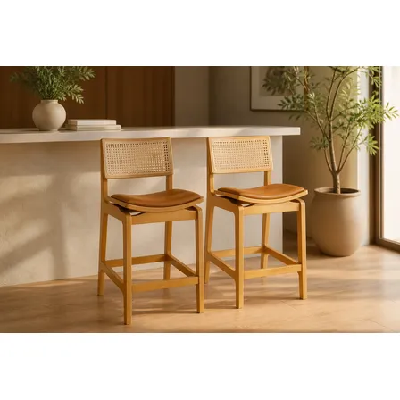 Kit 2 Banquetas Alta Em Madeira Maciça Bancada Cozinha 68cm